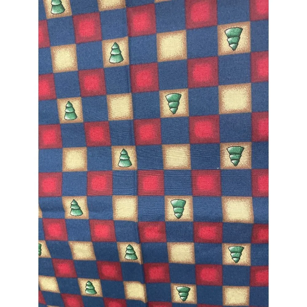 Daisy Kingdom Northwoods Border Christmas Fabric Checkered Holiday Scene By Yard